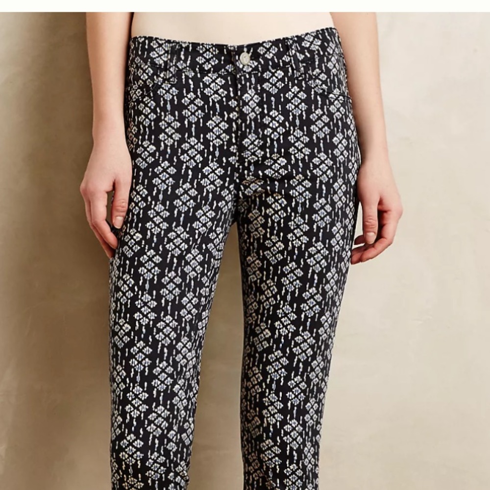 Pilcro and the Letterpress (Anthropologie) Serif Sateen Skinny Jeans - Size 26